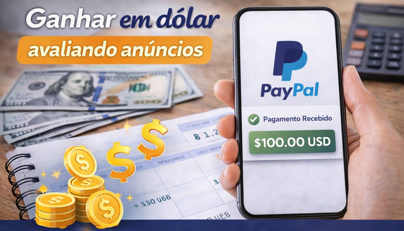Quer ganhar em dólar avaliando anúncios? Conheça os melhores sites confiáveis em 2026 para lucrar de casa. Guia completo para renda extra em moeda forte!