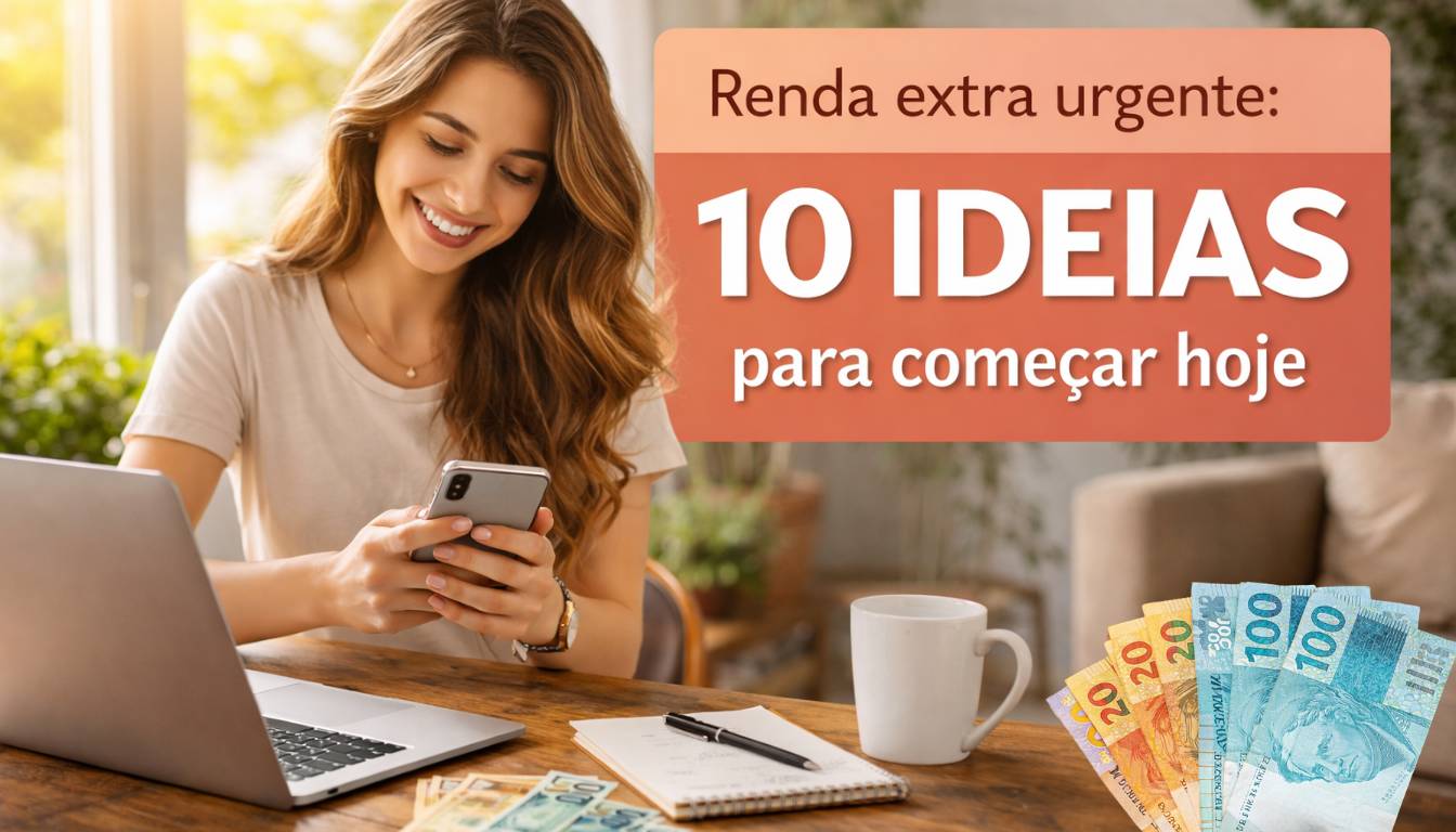 Precisa de renda extra urgente? Confira 10 ideias práticas para começar hoje mesmo a ganhar dinheiro, trabalhando em casa ou de forma presencial!