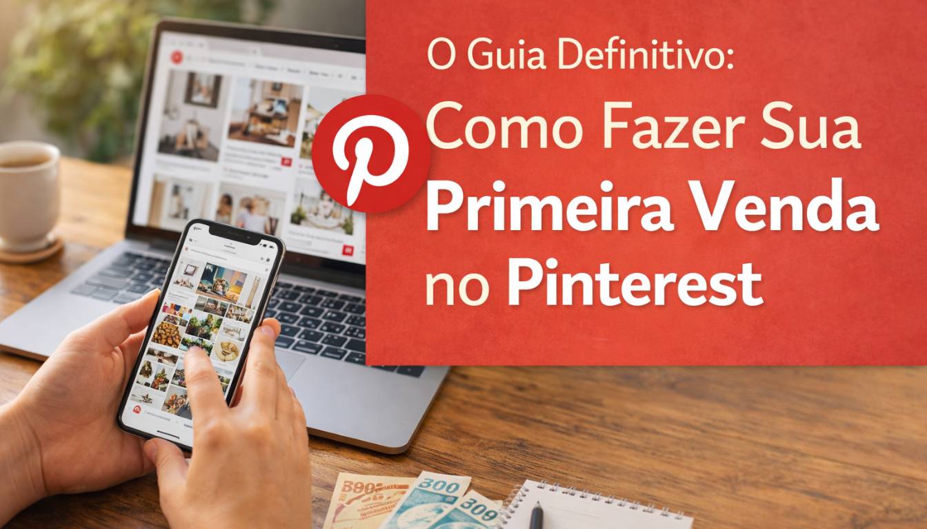 Como fazer sua primeira venda no Pinterest em 2026. Guia completo com estratégias de SEO, tráfego orgânico e criação de pins virais para afiliados.