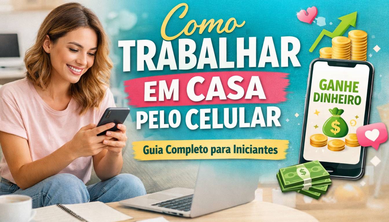Descubra como trabalhar em casa pelo celular e ganhar dinheiro online com métodos simples, seguros e ideais para iniciantes.